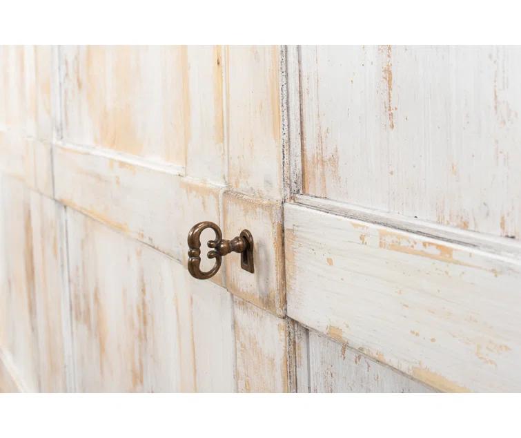 Luciana 112" Distressed White Wood Buffet