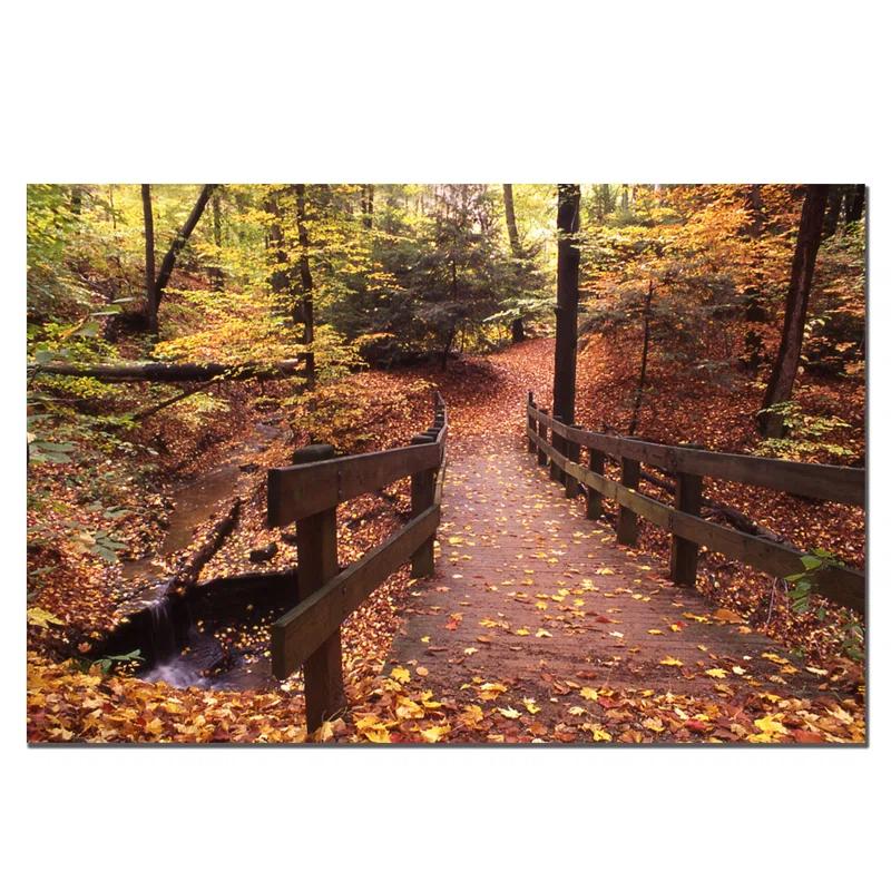 Trademark Fine Art " Autumn Bridge " by Kurt Shaffer