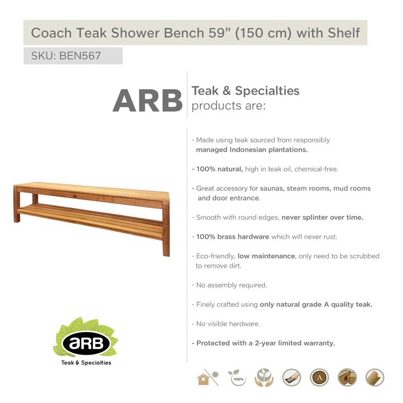 ARB Teak & Specialties Teak Shower Bench