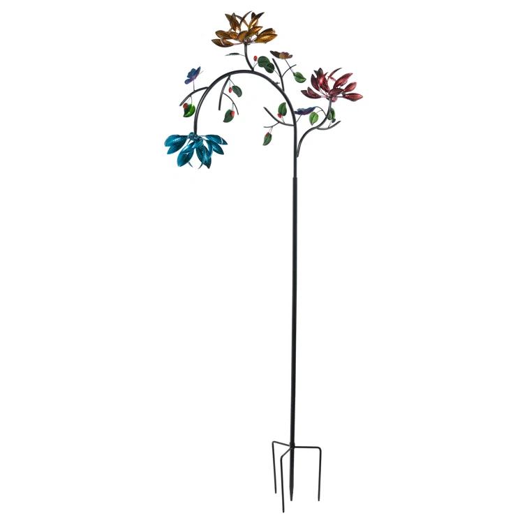 Red Barrel Studio® Siller 91 in. Flowers Wind Spinner Garden Stake
