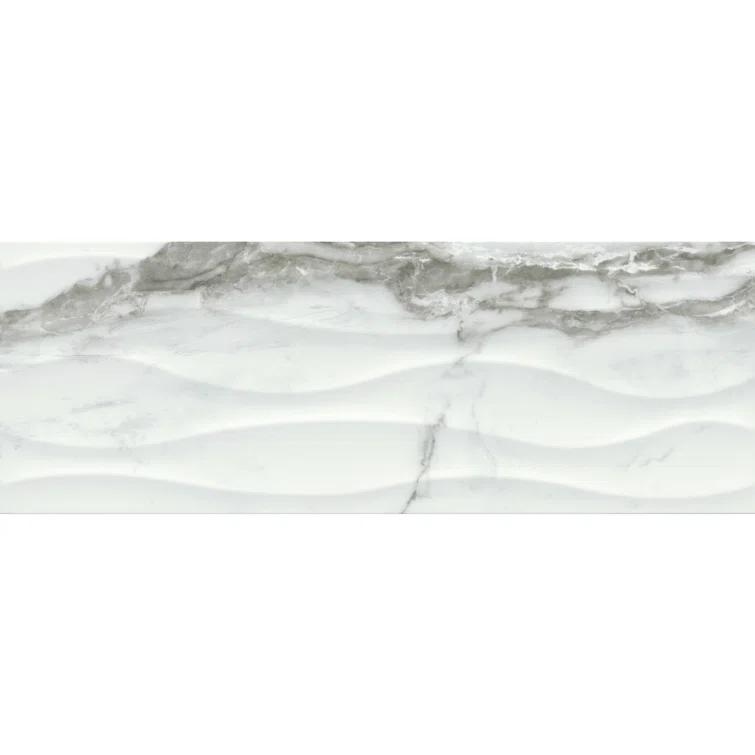 Emser Tile Sculpture Wav Venato 13 in. x 36 in. Glossy Ceramic Wall Tile (12.93 sq. ft./Case)