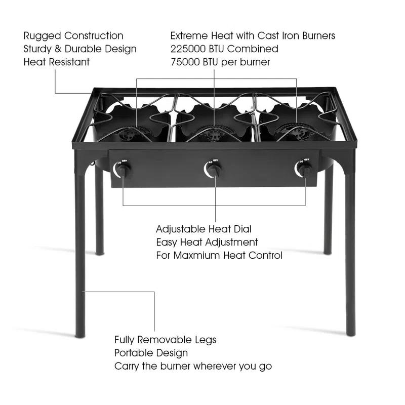 Costway Costway 3 - Burner Propane Outdoor Stove