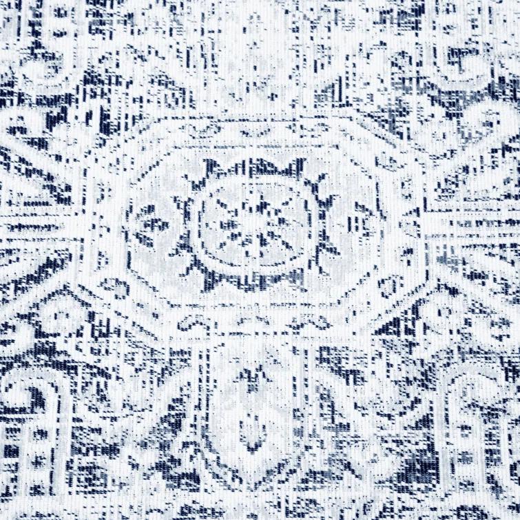 Nicole Miller Nicole Miller New York Patio Sofia Medallion Indoor/Outdoor Area Rug, Navy Blue/Aqua