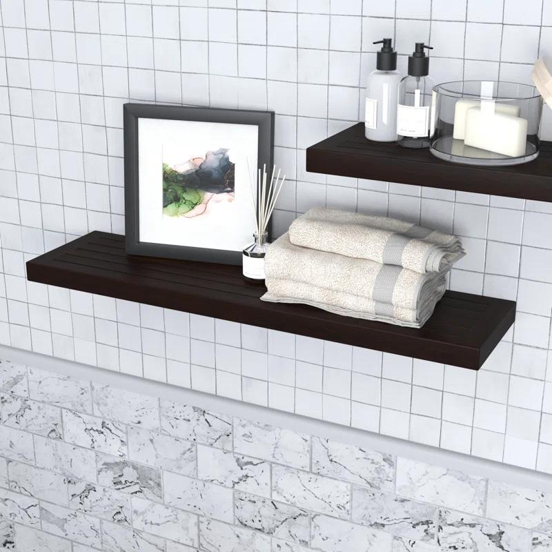 Aqua Teak Moa Teak Floating Shelf
