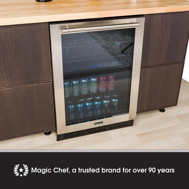Magic Chef Magic Chef Dual Zone 23.4'' 44 Bottle with Reversible Door