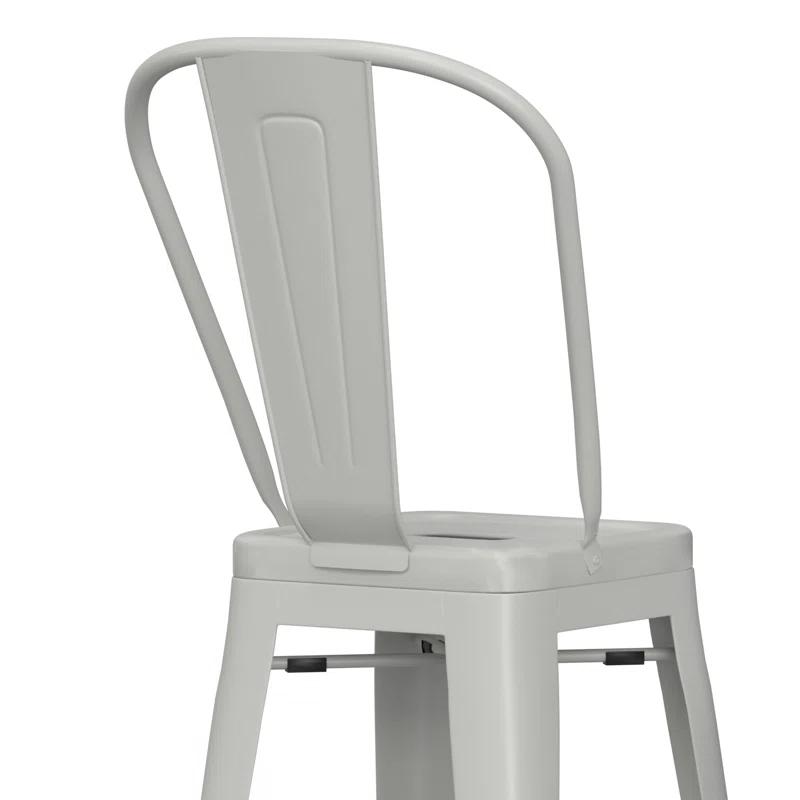 Simpli Home Fletcher Metal Contemporary Stools with Brace Support (Set of 2)