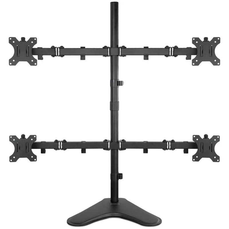 Mount-it Mount-It Quad Monitor Stand | Height Adjustable Standing 4 Screen Mount Fits Monitors Up to 32 in.
