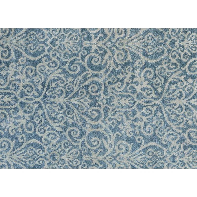 Arshs Fine Rugs One-of-a-Kind Kafkaz Peshawar Cyrena Hand-Knotted Wool Light Blue Area Rug