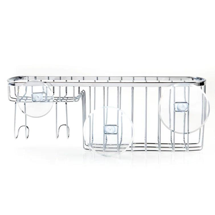 InterDesign iDesign Gia Polished Stainless Steel Bathroom Suction Combo Organizer Basket - 11" x 4.25" x 4" & Reviews | Wayfair