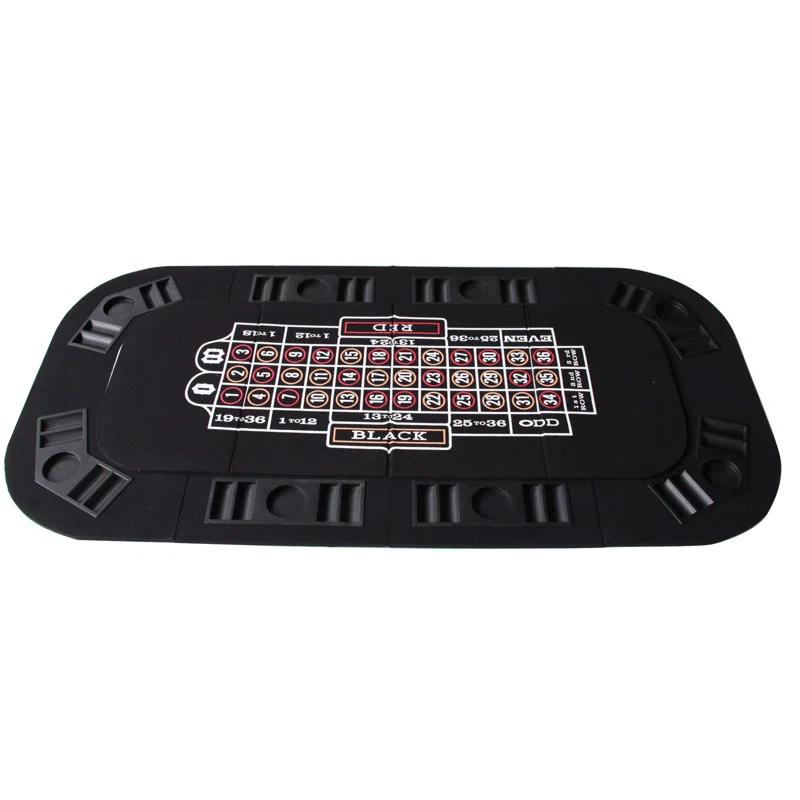 IDS Online Corp IDS Online Corp 63'' 8 - Player Black Foldable Poker Table