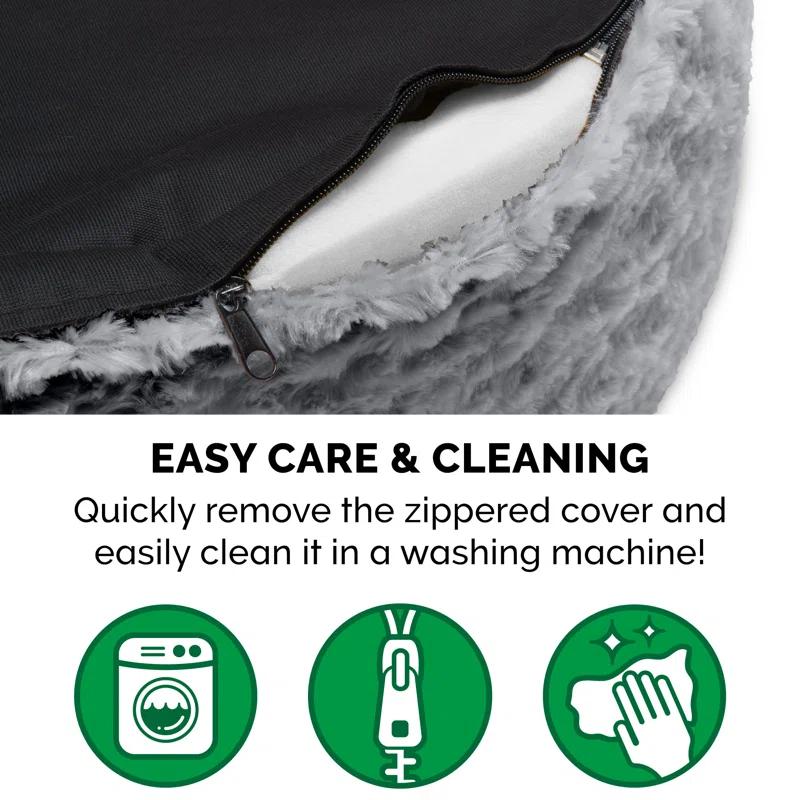 FurHaven Ultra Plush Oval Donut Dog Bed