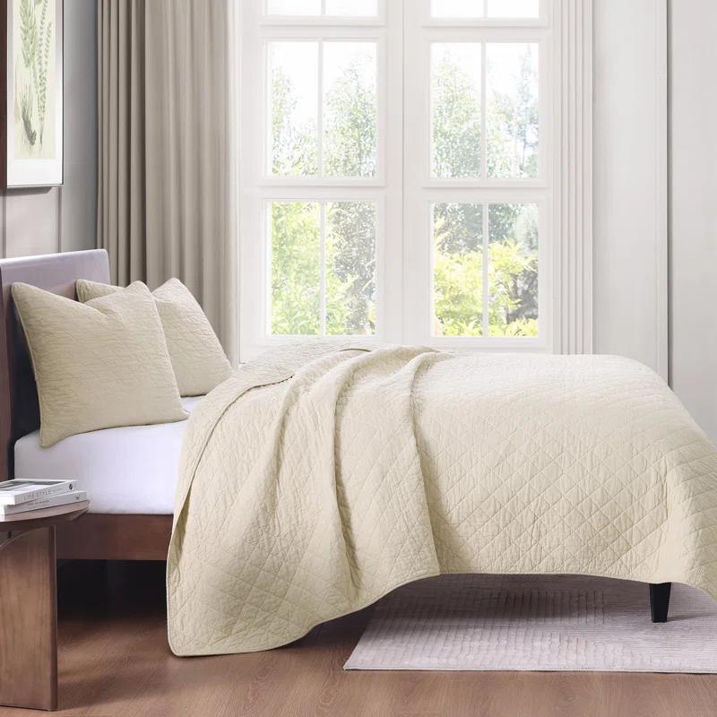 Indigo Hill by HiEnd Accents Cotton Comfort Solid Color Classic Chic Casual Modern Rustic Quilt Set