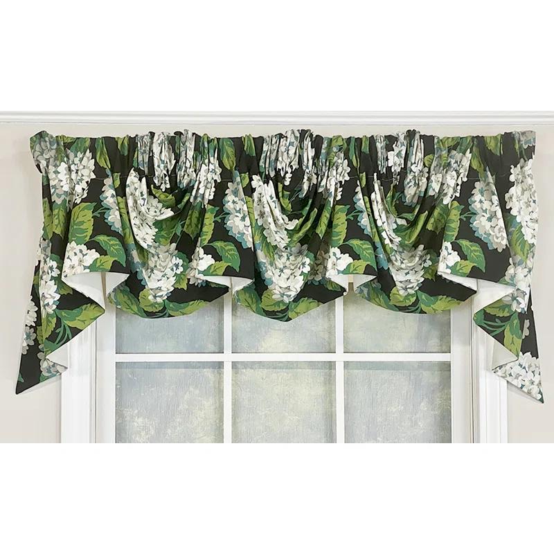 RLF Home Hydrangea Floral Cotton Swag Window Valance