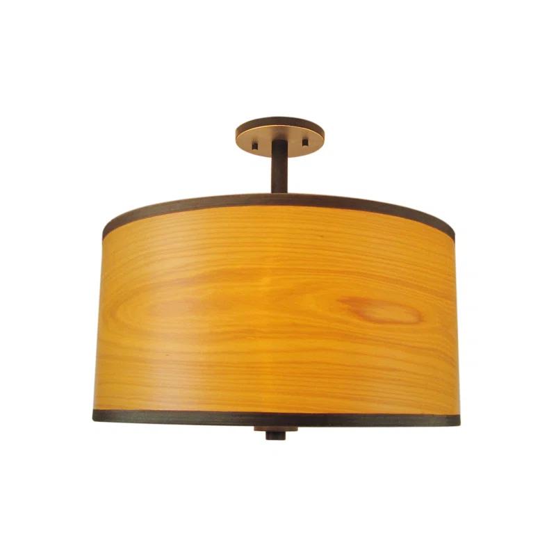Woodbridge Lighting Drum - Vaneer Semi Flush Mount