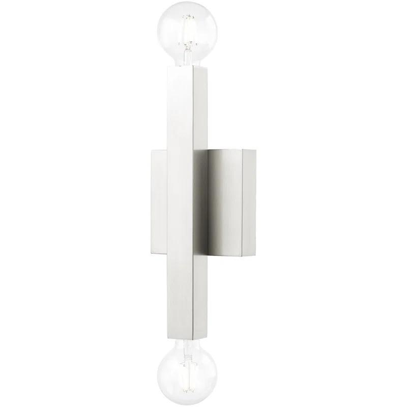 Lighting Lumens 2-Light Brushed Nickel ADA Wall Sconce: with Stainless Steel Base for Modern Lighting