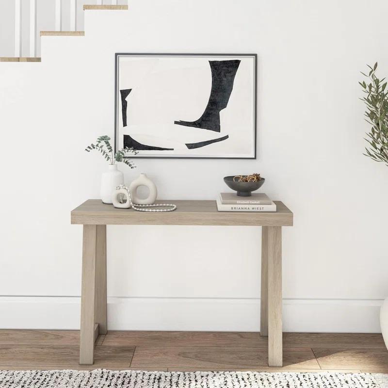 Wildon Home® Plank+Beam Solid Wood Console Table, Sofa Table, Narrow Entryway Table For Hallway, Behind The Couch, Living Room, Foyer, Easy Assembly, Seashell