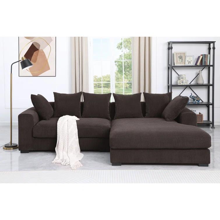 DEVION Furniture Naomi Corduroy Upholstered Sectional
