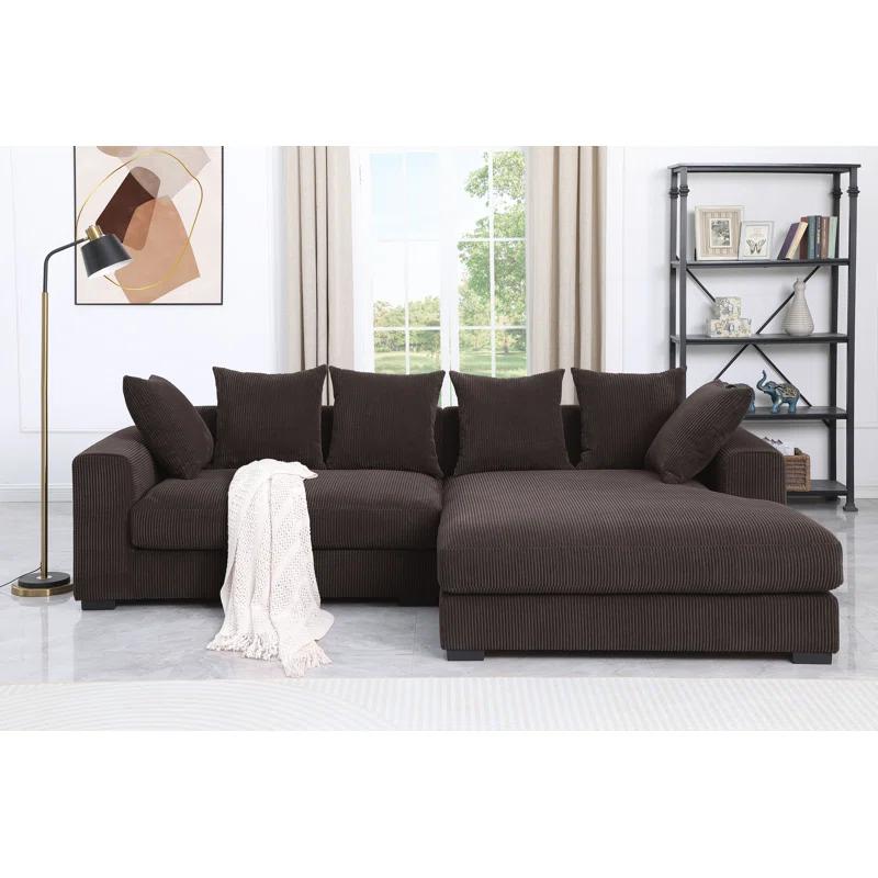 DEVION Furniture Naomi Corduroy Upholstered Sectional
