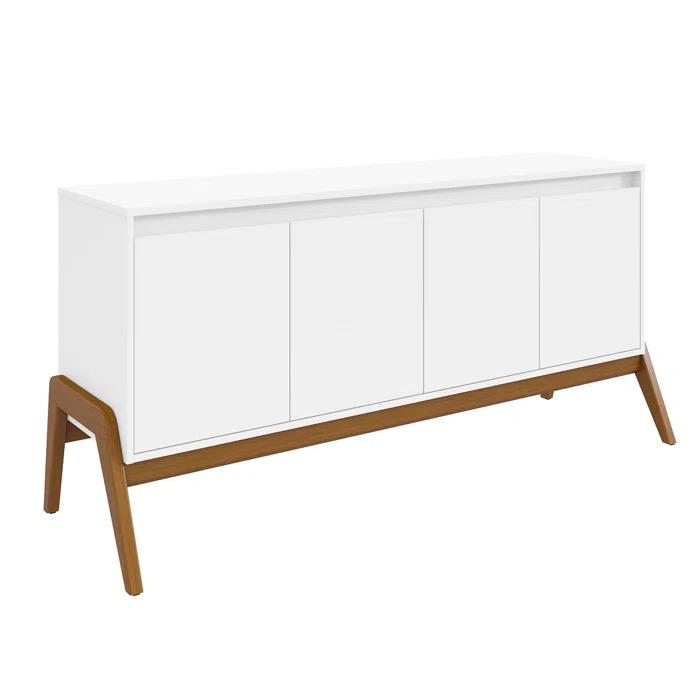 Manhattan Comfort Jernya 63'' Sideboard with 4 Shelves in White