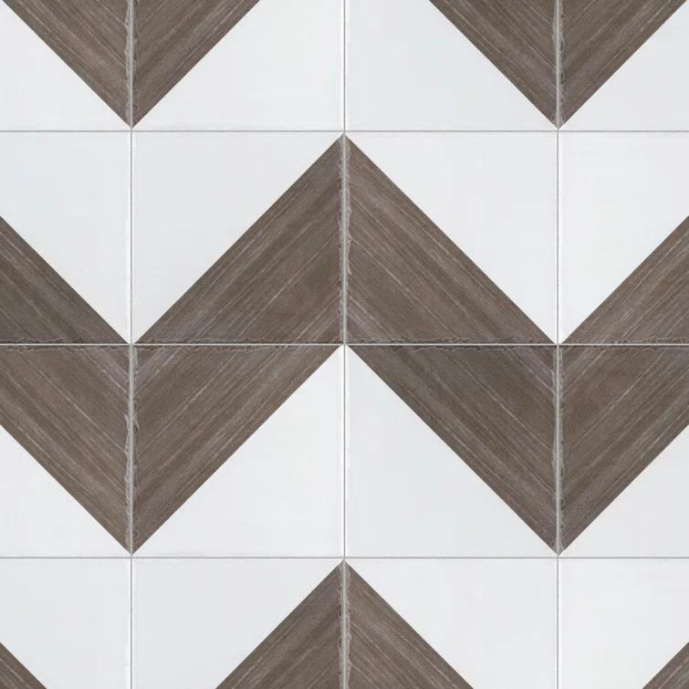 Merola Tile Triangle 6" x 6" Ceramic Patterned Wall Tile
