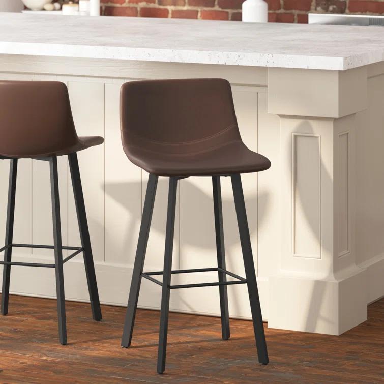 Taylor & Logan Brandy Upholstered Counter Stool with Metal Frame (Set of 2)