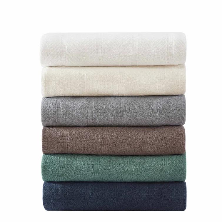 Eddie Bauer Eddie Bauer Herringbone Cotton Reversible Blanket