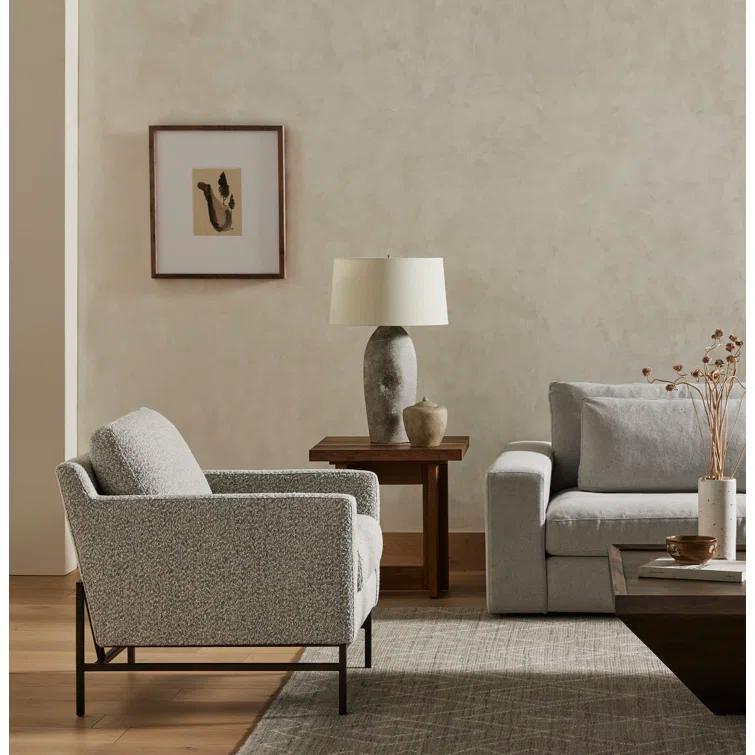 Carbon Ebony Knoll Domino Leather Accent Chair