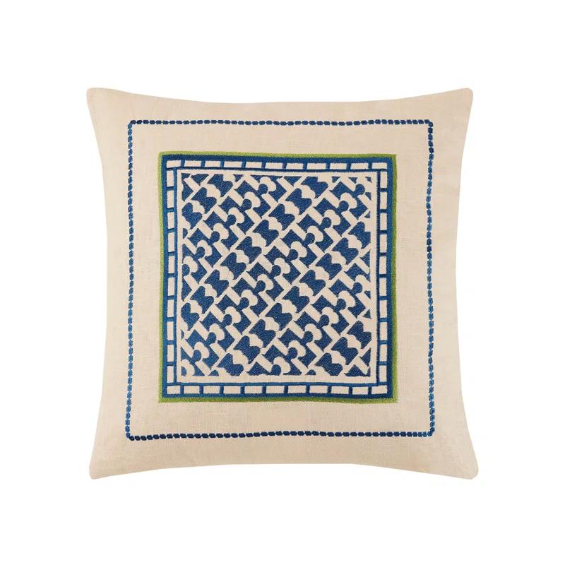 Montecito Embroidered Feather Throw Pillow
