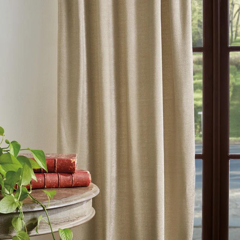 Martha Stewart Naples Chenille Solid Semi-Sheer Rod Pocket Curtain Panels (Set of 2)