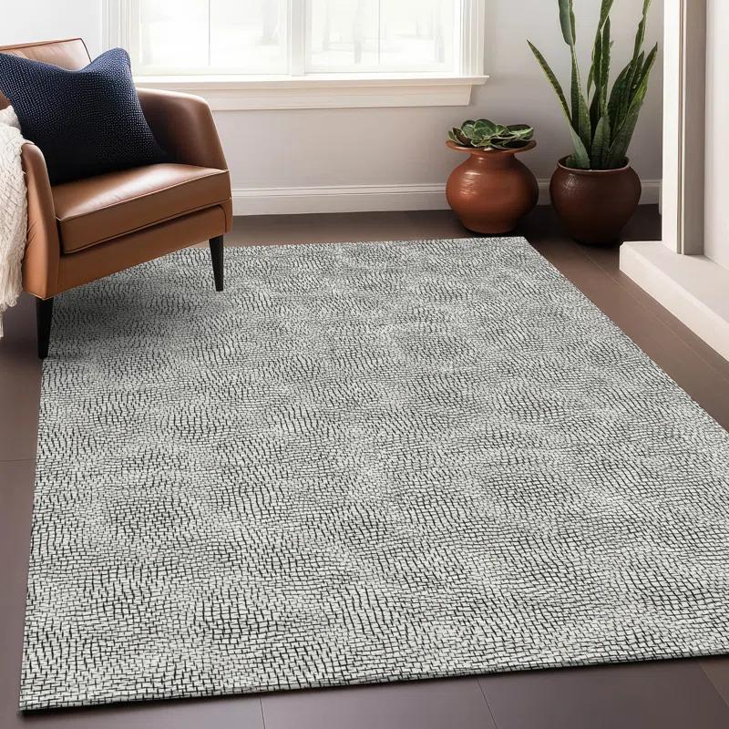 Machine Washable Indoor/Outdoor Chayden ACN1058 White Rug