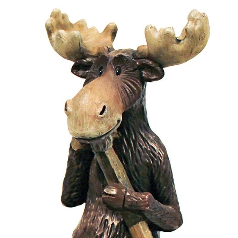 Design Toscano Moose and Black Bear in a Boat Statue