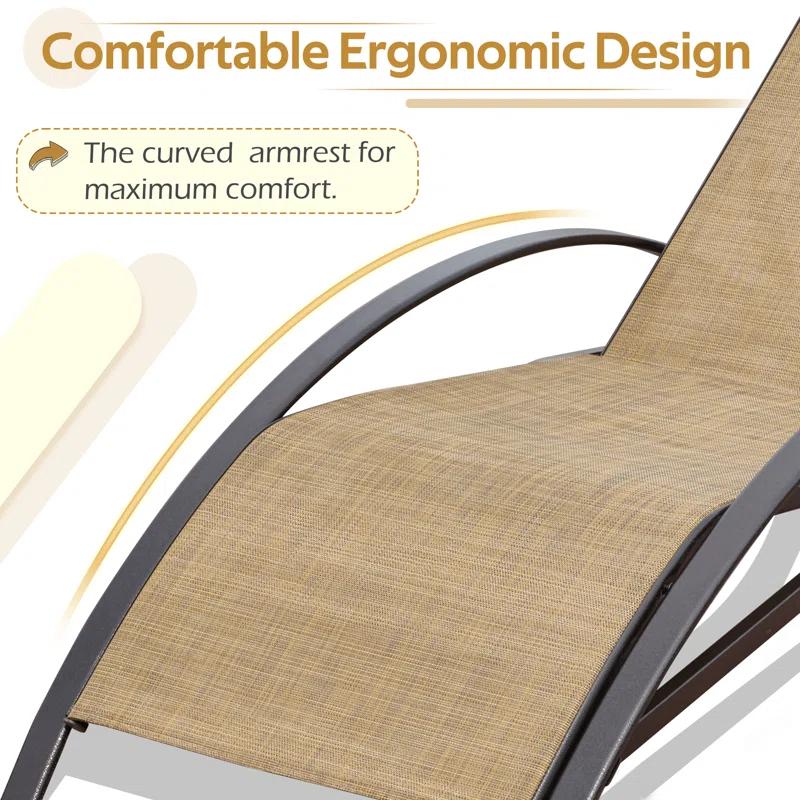 EROMMY Erommy Outdoor Metal Chaise Lounge Set (Set of 2)