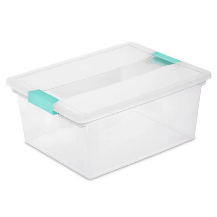 Sterilite Sterilite Plastic Stackable Storage Bin w/Clear Latch Lid (Set of 6)