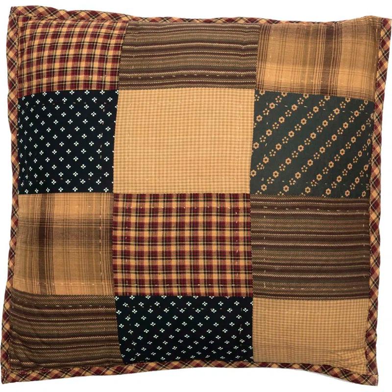 VHC Brands Patriotic Patch Patchwork Cotton Reversible Throw Pillow