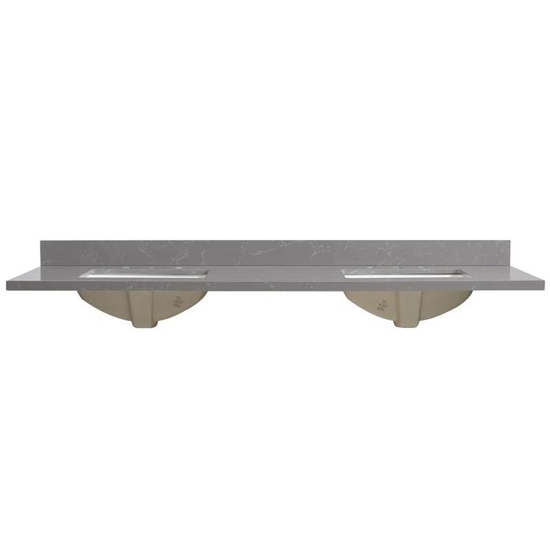 Vinnova Jaen 73'' Stone Double Bathroom Vanity Top with Sink