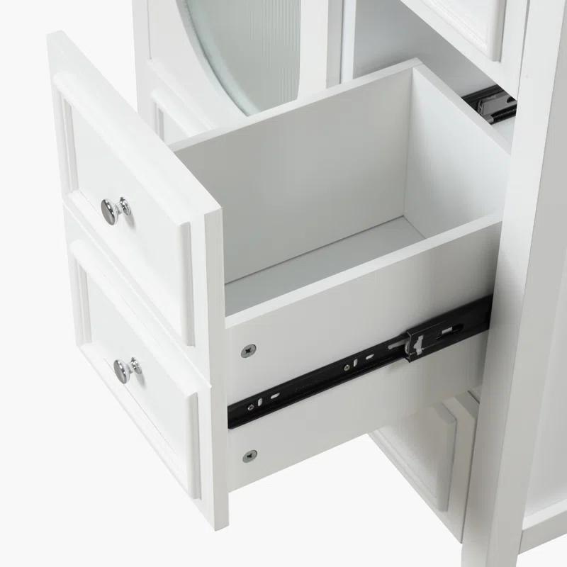 Tryimagine 30" Bathroom Vanity With Sink, Bathroom Vanity Cabinet With Three Drawers And Door, Solid Wood And MDF