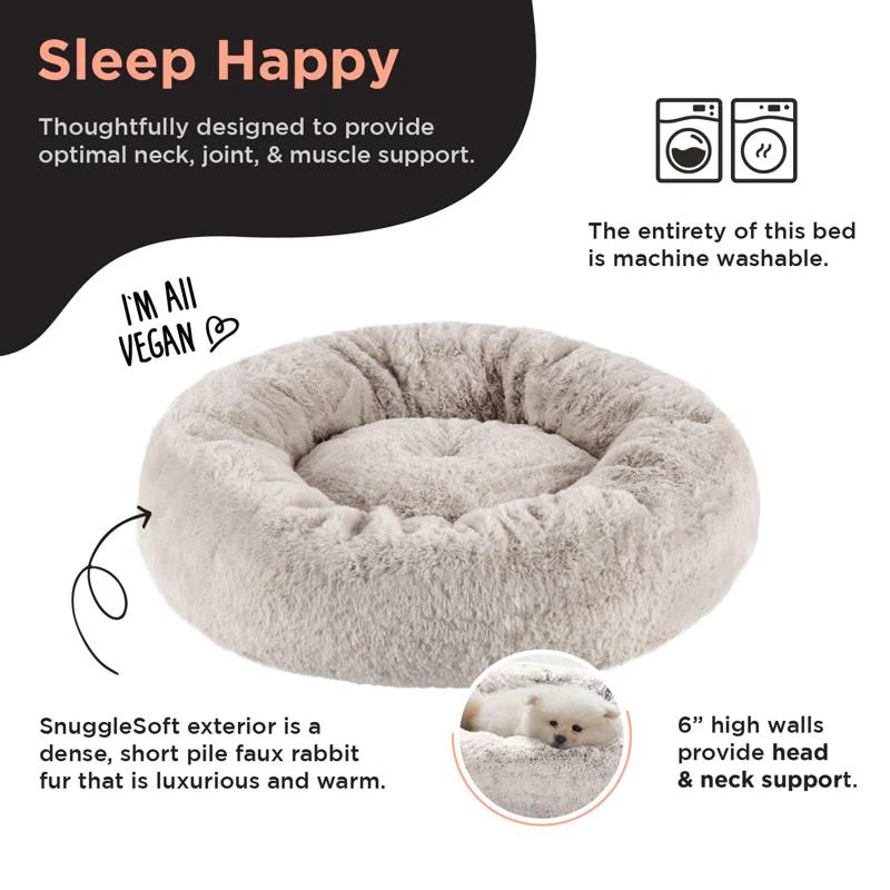 Best Friends By Sheri Best Friends by Sheri SnuggleSoft Faux Fur Memory Foam Calming Donut Bed