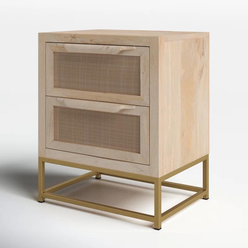 Leanne 2 - Drawer Cane Front Nightstand