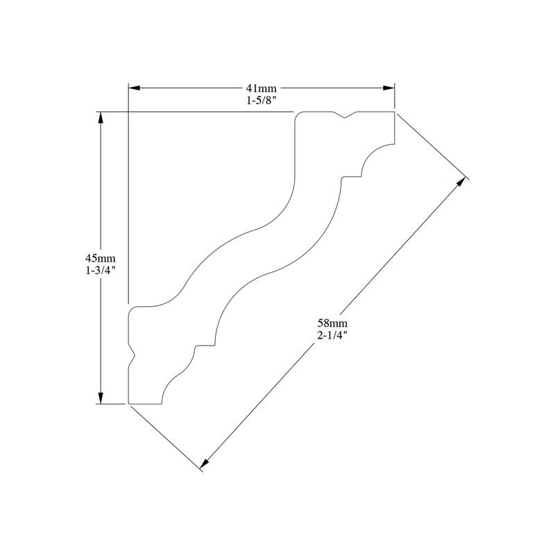 Orac Decor 1.75'' H x 78'' W x 1.56'' D Plastic Crown