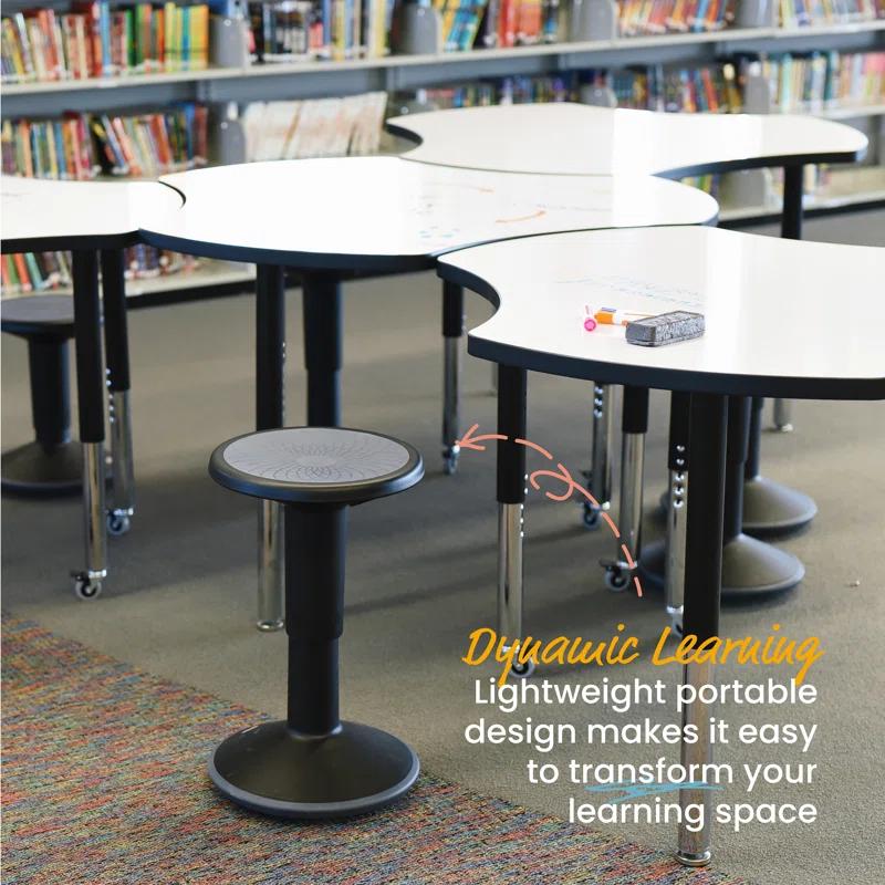 ECR4Kids SitWell Wobble Stool, Adjustable Height, Active Seating