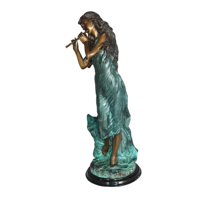 Bloomsbury Market Herod Musical Girl Bronze Statue -  Size: 8"L x 7"W x 19"H.