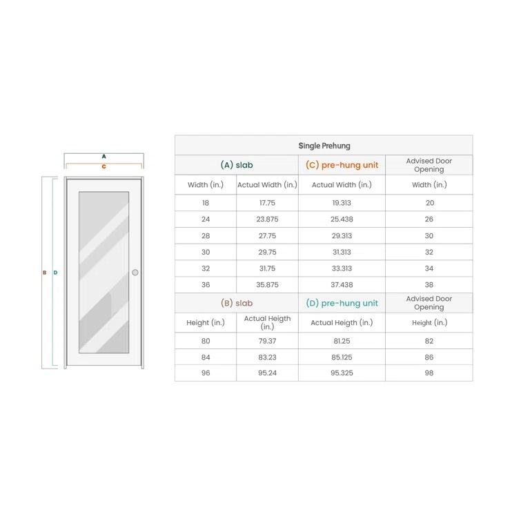 Belldinni Smart Pro 3 lite DIY-Friendly Manufactured Wood and Glass Single Swing Interior Door