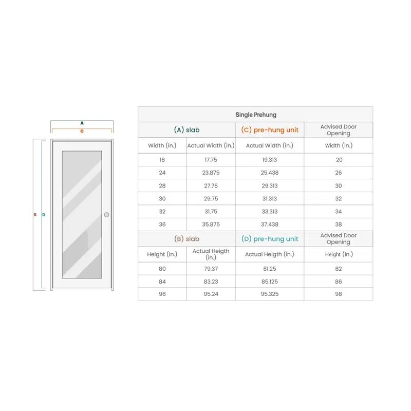 Belldinni Smart Pro 3 lite DIY-Friendly Manufactured Wood and Glass Single Swing Interior Door