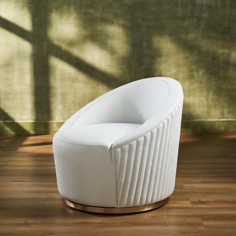 Orchids Lux Home Dawson Leather Swivel Chair Black