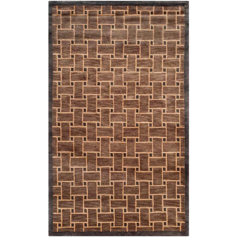 Safavieh Tibetan Hand Knotted Wool Pile Geometric Rug