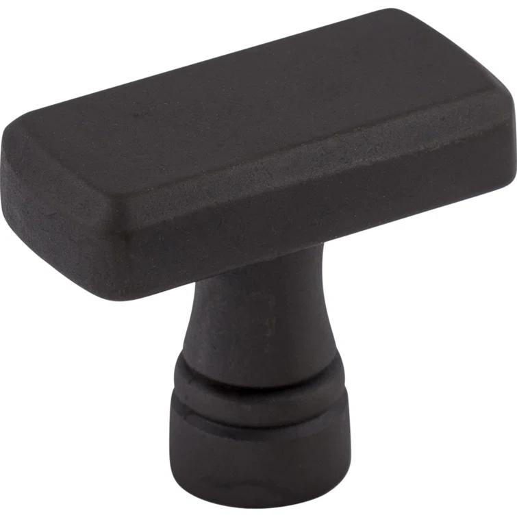 Sable Gray Rectangular Modern Industrial Knob with Mounting Hardware