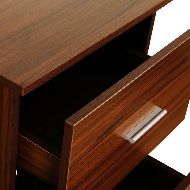 17 Stories Techni Mobili L-Shape Home Office Two-Tone Desk With Storage