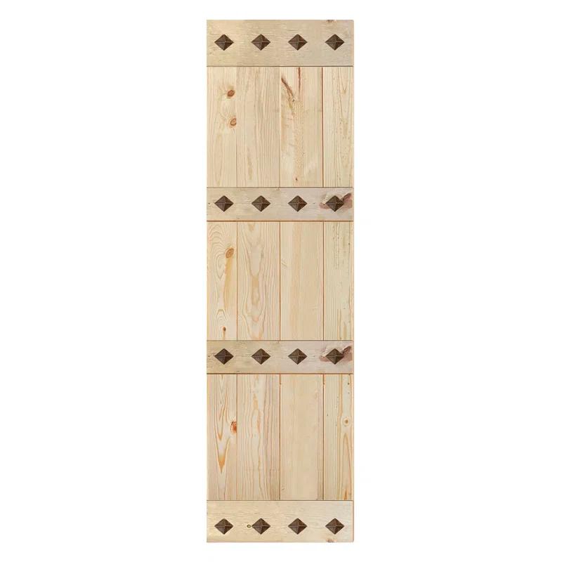IsLife 84'' Solid Wood Paneled Matte without Installation Hardware Kit Barn Door