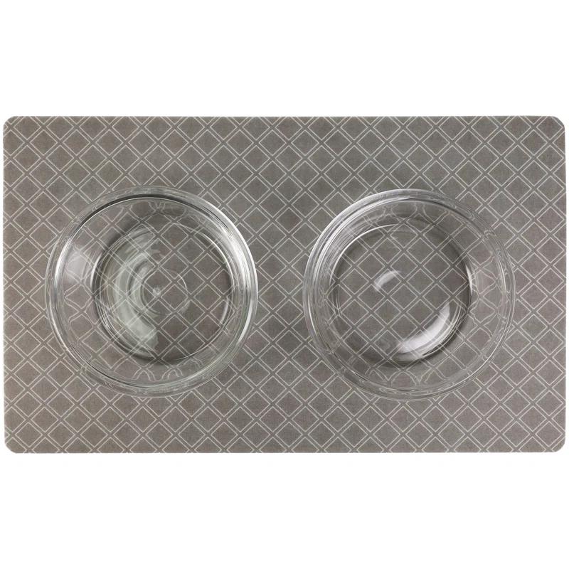 Pet Bowl Placemat, Feeding Mat For Dog & Cat - Thin, Absorbent, Waterproof, Machine Washable