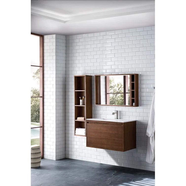 James Martin Vanities Milan Wood Flat Wall Mirror
